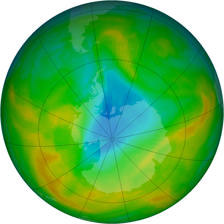 Antarctic ozone map for 20 November 1982